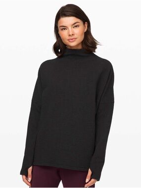 LULULEMON Along the Way Mock Neck Long Sleeve in Black - S